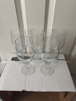 Set of 5 Stemmed Glass 8” Tall