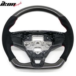 Fits 2021–2026 Ford Mustang Mach-E Carbon Fiber Steering Wheel W/Red Stitching