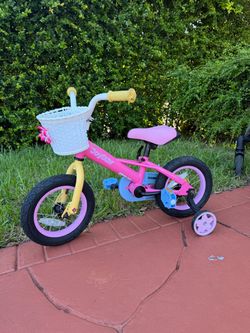Toddler Girls Bike with Training Wheels & Basket,