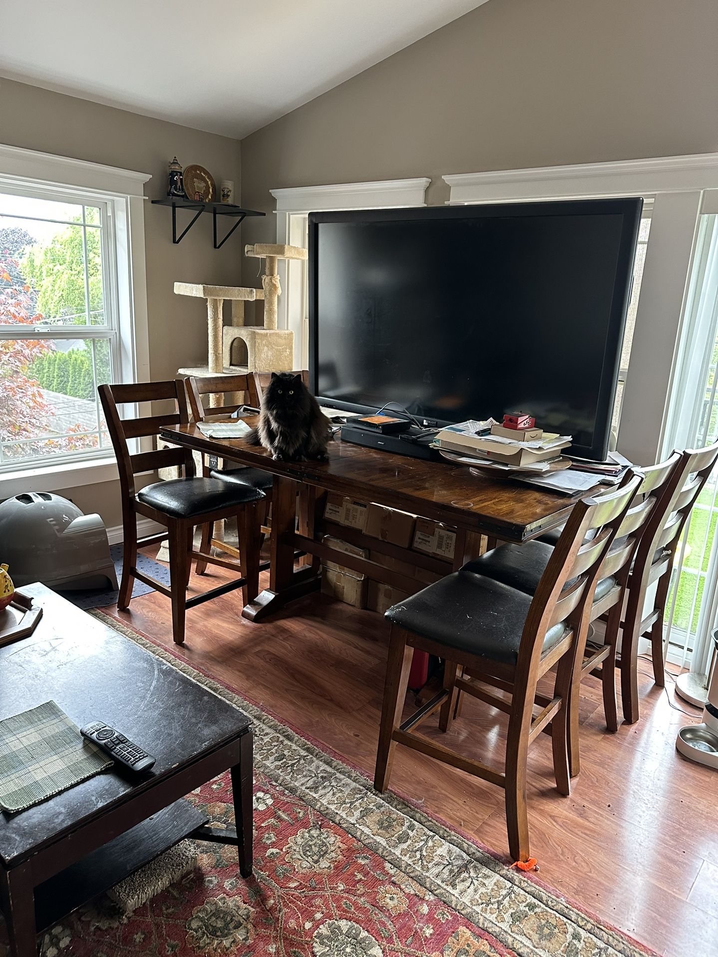 75” Touchscreen Display/TV, Bistro Height Dining Table And Chairs + More