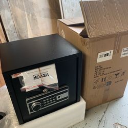 Brand New VEVOR Safe Box, 1.7 CU.FT Fingerprint Safe Box for Money with 2 Keys & Digital Keypad, Q235 Steel Safe Box for Storing Cash, Jewelry, Pistol