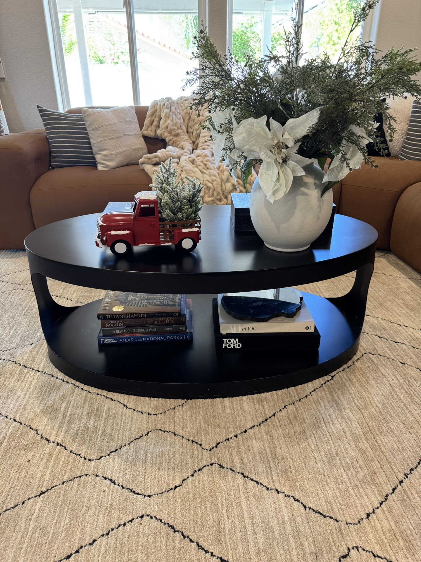 Modern Oval Coffee Table - Black