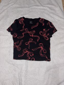 Black Shirt with red bows