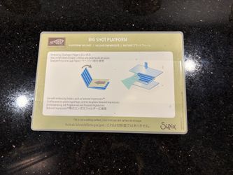 Stampin' Up! BIG SHOT PLATFORM by Sizzix 6.25”x9”x1/2”