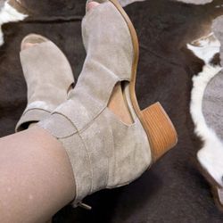 Sole Society Suede Cutout Booties