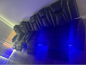 5-Seat Home Theater Recliner Set with LED Lighting