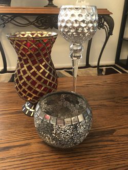 Candle stick, Vase, Glass ware $25 Glendale or Surprise Pick Up