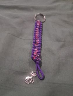 Paracord Keychain with Cat Charm