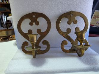 Solid Brass candle sconces (pair)