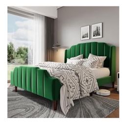 Queen Green Velvet Bedframe 