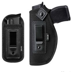 2 Pack (1 Left 1 Right 2 magazine clips) Universal IWB Gun Holster for Concealed Carry, Inside The Waistband Pistols Holsters, Fits All Firearms S&W M