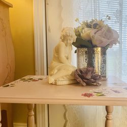 Shabby Chic End Table Floral Side Table Nightstand 