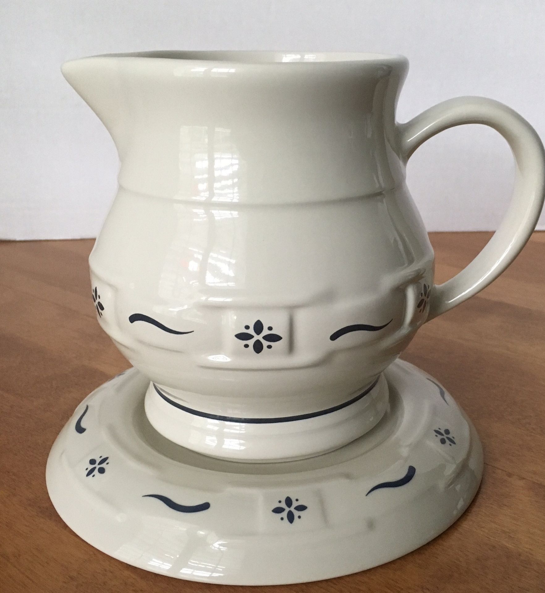 Longaberger Blue Heritage Pitcher And Trivet