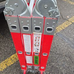 Folding Ladder 7-in-1Tall Step Adjustable Telescoping for Household Outdoor Work