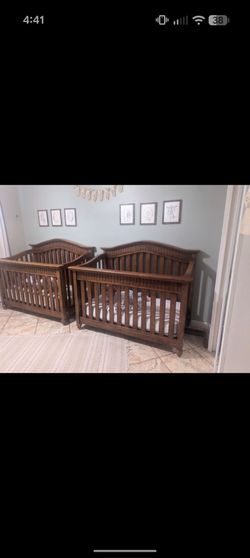 Twins Cribs & Dresser SOLD AS SET