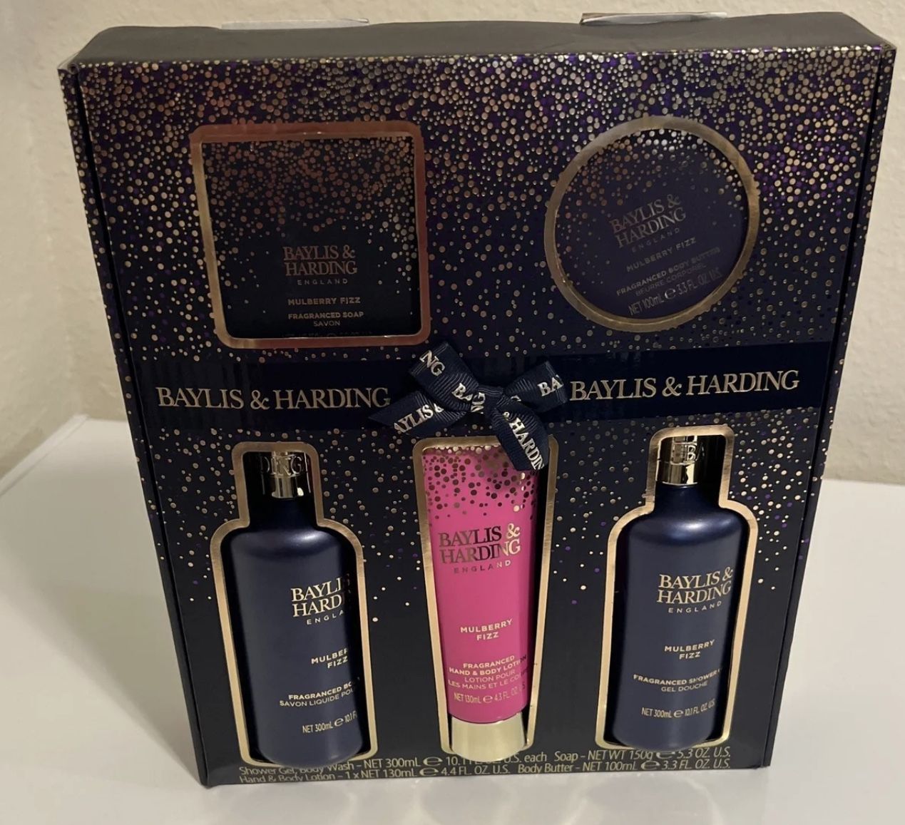 Gift Set Body Shower Baylis & Hardling Mulberry Frizz 5 Piece Gift Set