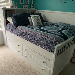Full Size captain s Bed With Drawers And Storage for Sale in Escondido CA OfferUp