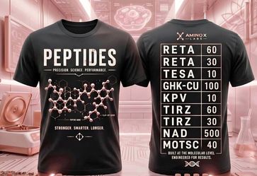 Peptide Shirt Reta Tirz MotsC Nad Tesa Glow GLP Peppers Supplements Weight Loss