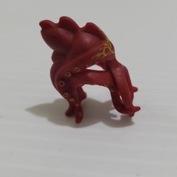 LEGO - Minifig, Headgear Head Cover, Squid with Yellow Pattern - Dark Red.
