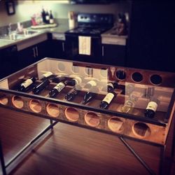 Custom wine rack dining table