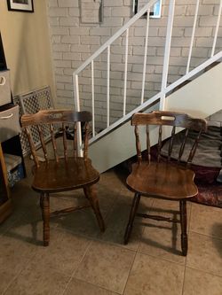 2 Solid Wood Chairs