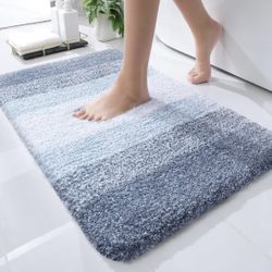 Blue Bathroom Rug Mat 24x16