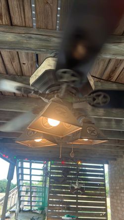 Rustic star ceiling fan with matching light fixture
