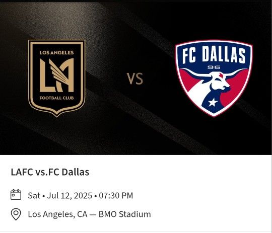 Lafc Vs Fc Dallas 2 Tickets