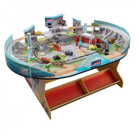 New KidKraft Disney Pixar Cars 3 Florida Speedway Train Table Racetrack