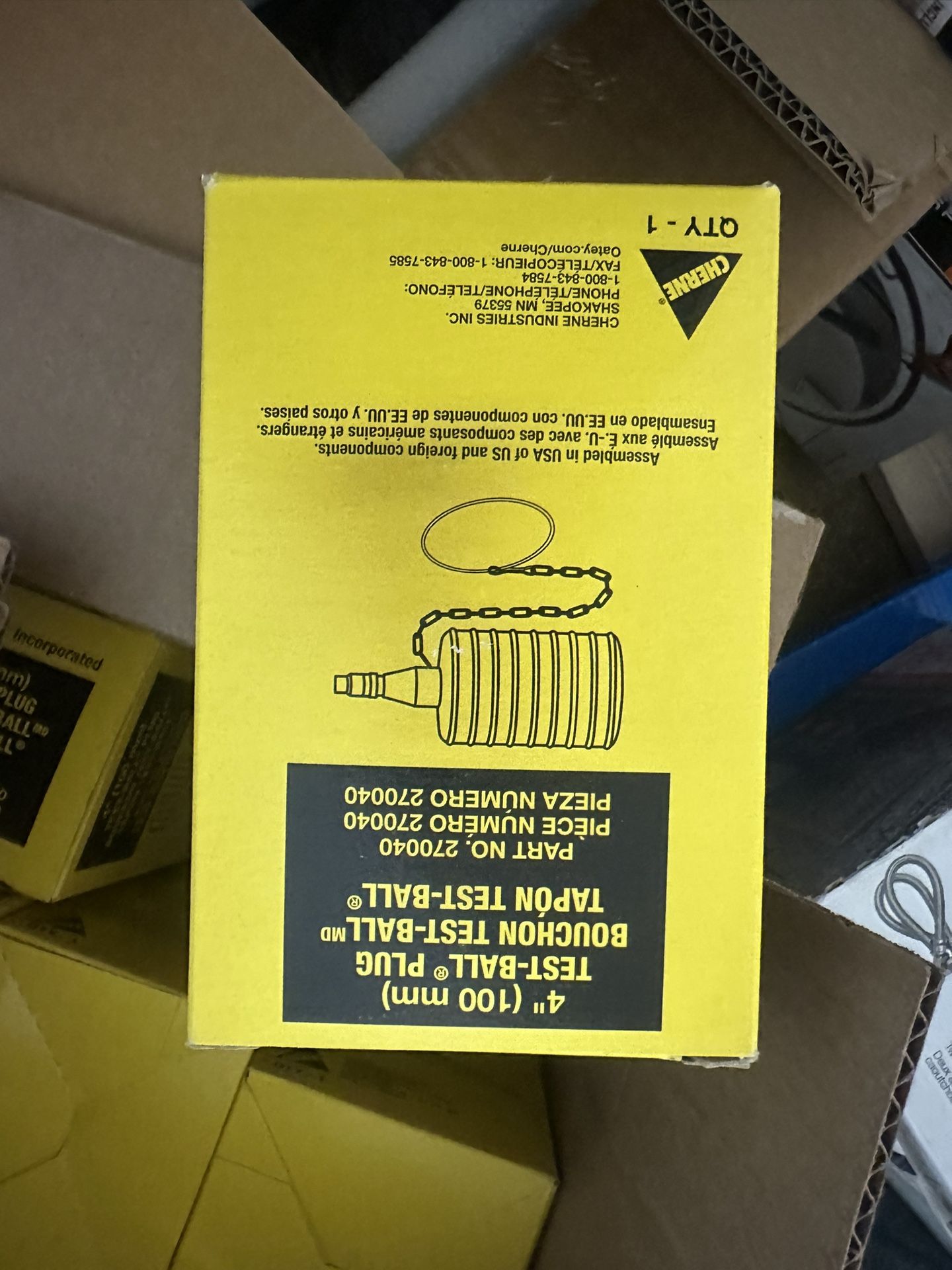 Cherne 4" Test-Ball Pipe Plug