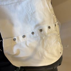 White Denim Mini Skirt 