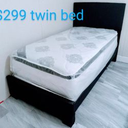 $299 Twin Bed Frame With Mattress And Box Spring Brand New Free Delivery 