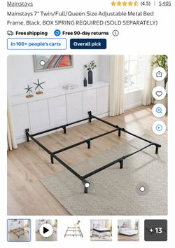 7” Twin Full/Queen Size Adjustable Metal Bed Frame