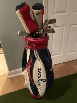 Vintage Golf Bag And Clubs