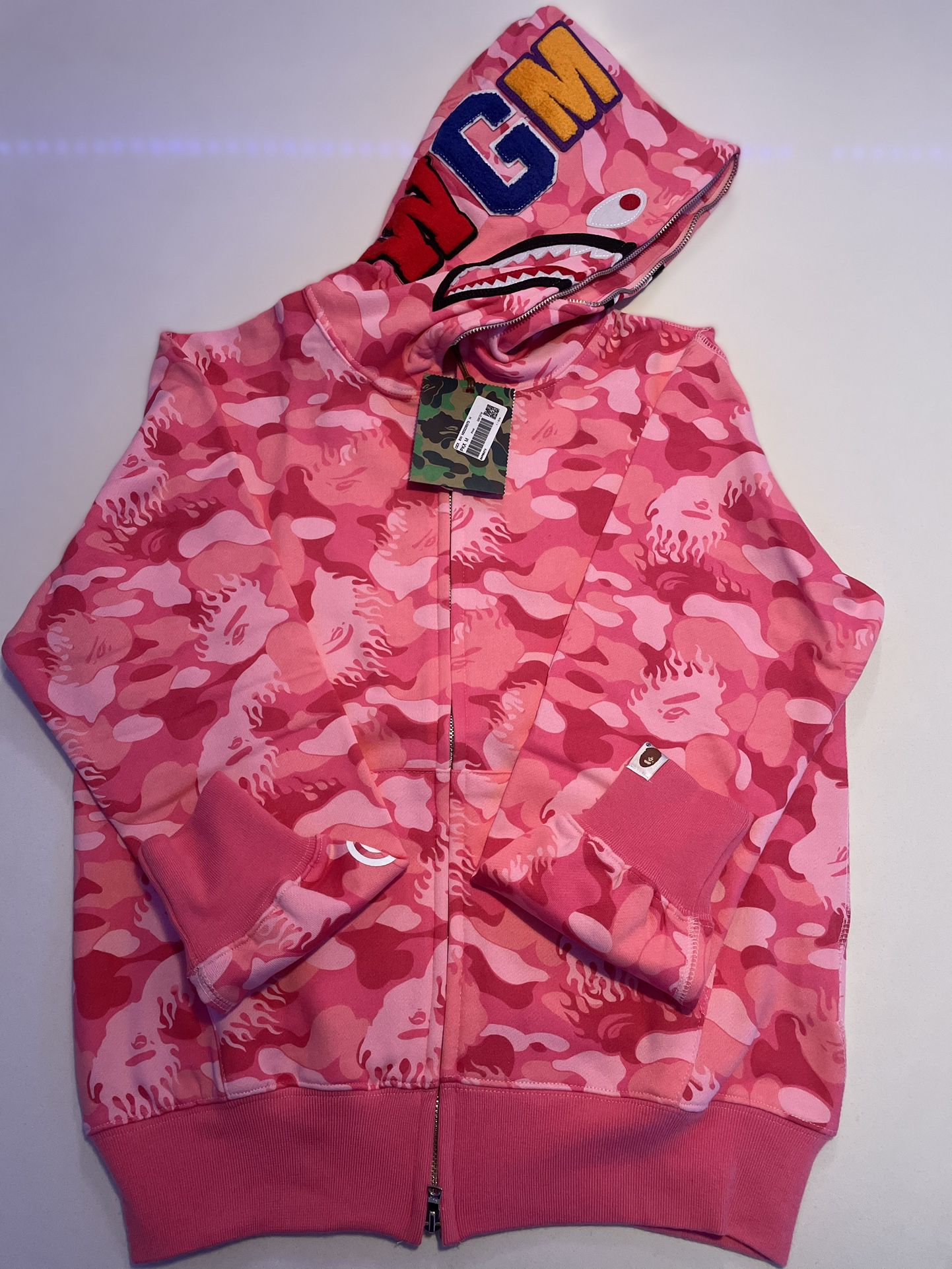 Full Zip Pink Bathing Ape Hoodie Brand New Size Medium $160