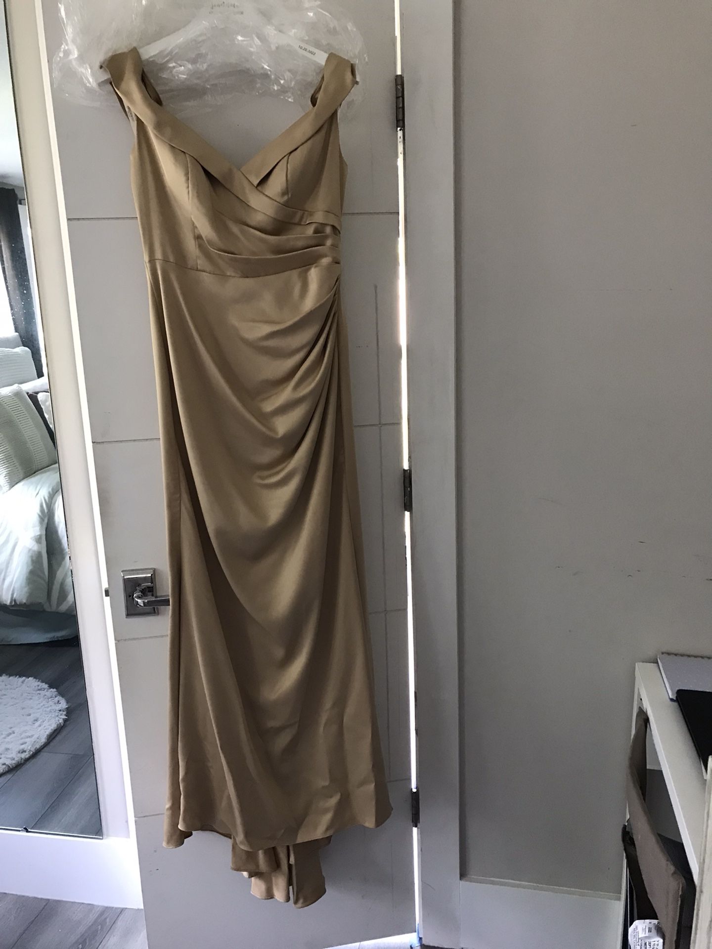 Gold Satin Dress 