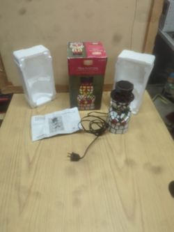 Tiffany Snowman Lamp 