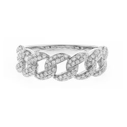 14K WHITE GOLD CUBAN DIAMOND RING