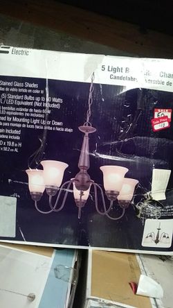 5 light reversible chandelier bronze