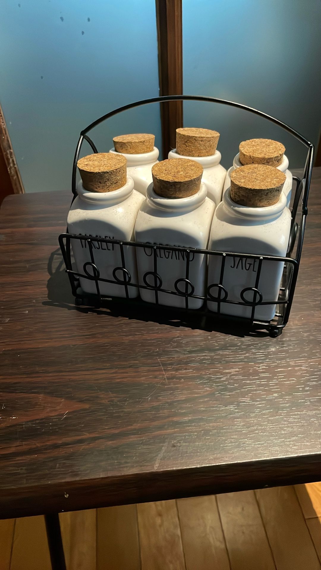 Rae Dun Porcelain Spices Containers With Real Cork Caps