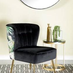 Unique Accent Chair With Solid Front And Print Back!! So Cool!!