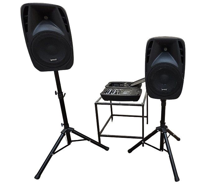 USED Gemini ES 210 MXBLU Portable PA with Stands