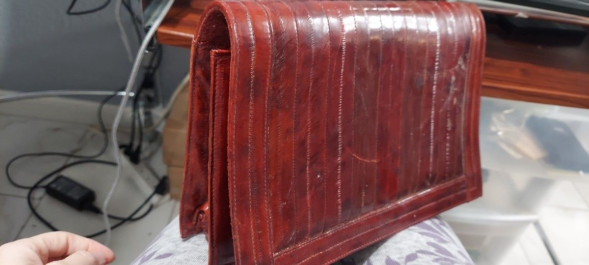 Red Eel Skin Clutch