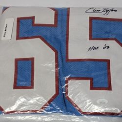 Elvin Bethea Signed Autograph Jersey Oilers 65 HOF 03 Blue JSA COA NFL

