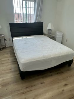 Queen sized bed and hybrid mattress - $250