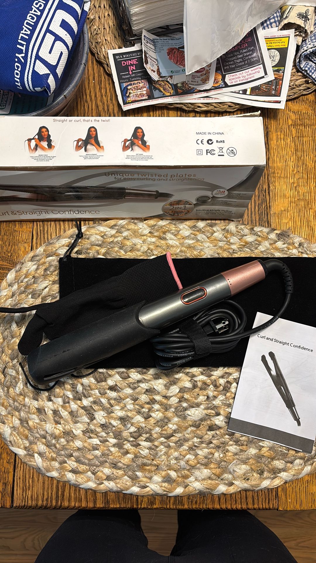NEW! Hair Curling Iron And Straightener
