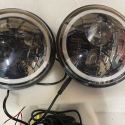 Pair Of Headlights Led With RGB Halos 
