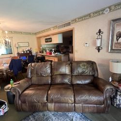FREE TODAY!! Super Comfy Reclining Leather Sofa