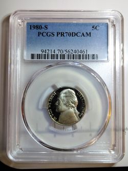 1980-S Jefferson NickelPCGS PR70DCAM