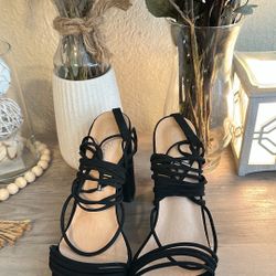 Black Strap Heels